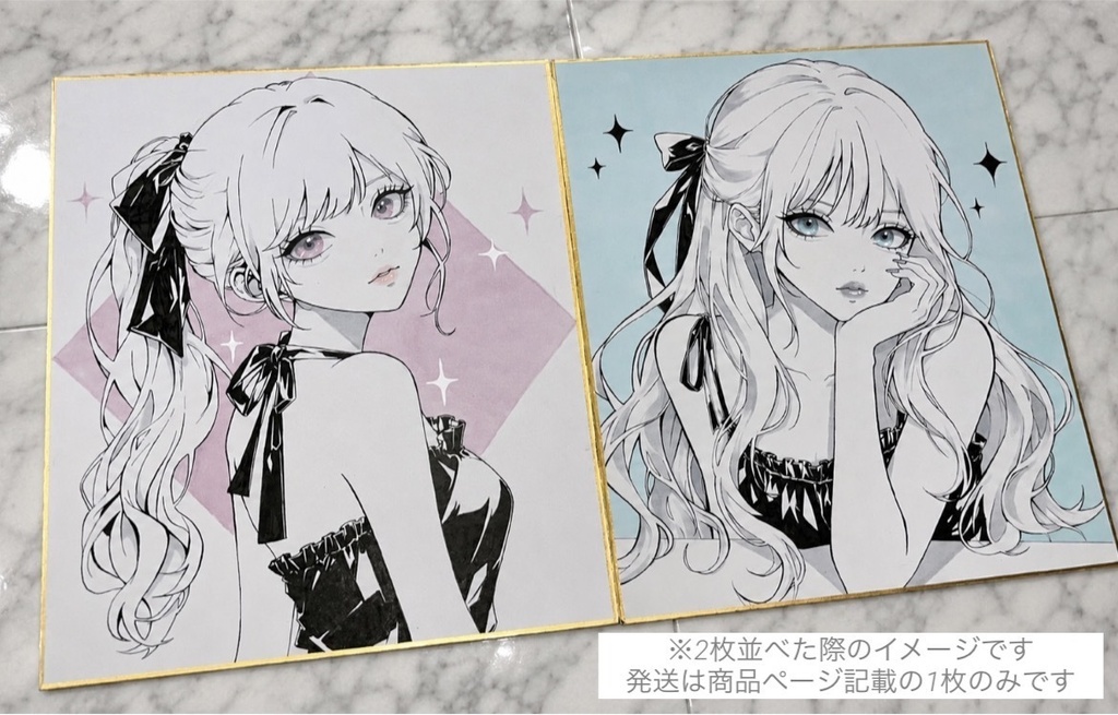 手描きイラスト オリジナル 色紙