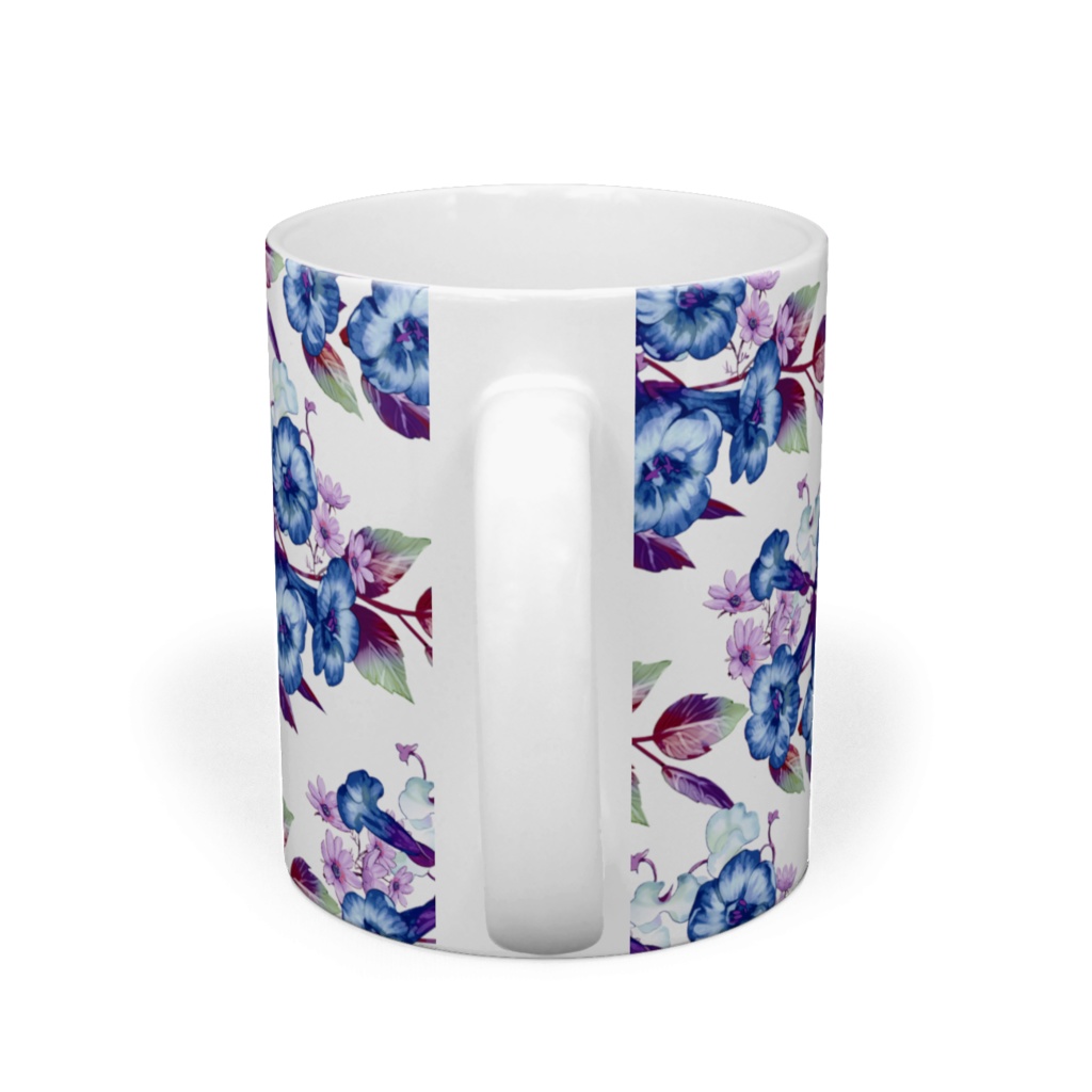 マグカップ「ノウゼンカズラ」白青