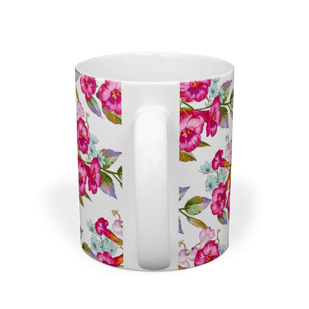 マグカップ「ノウゼンカズラ」白赤