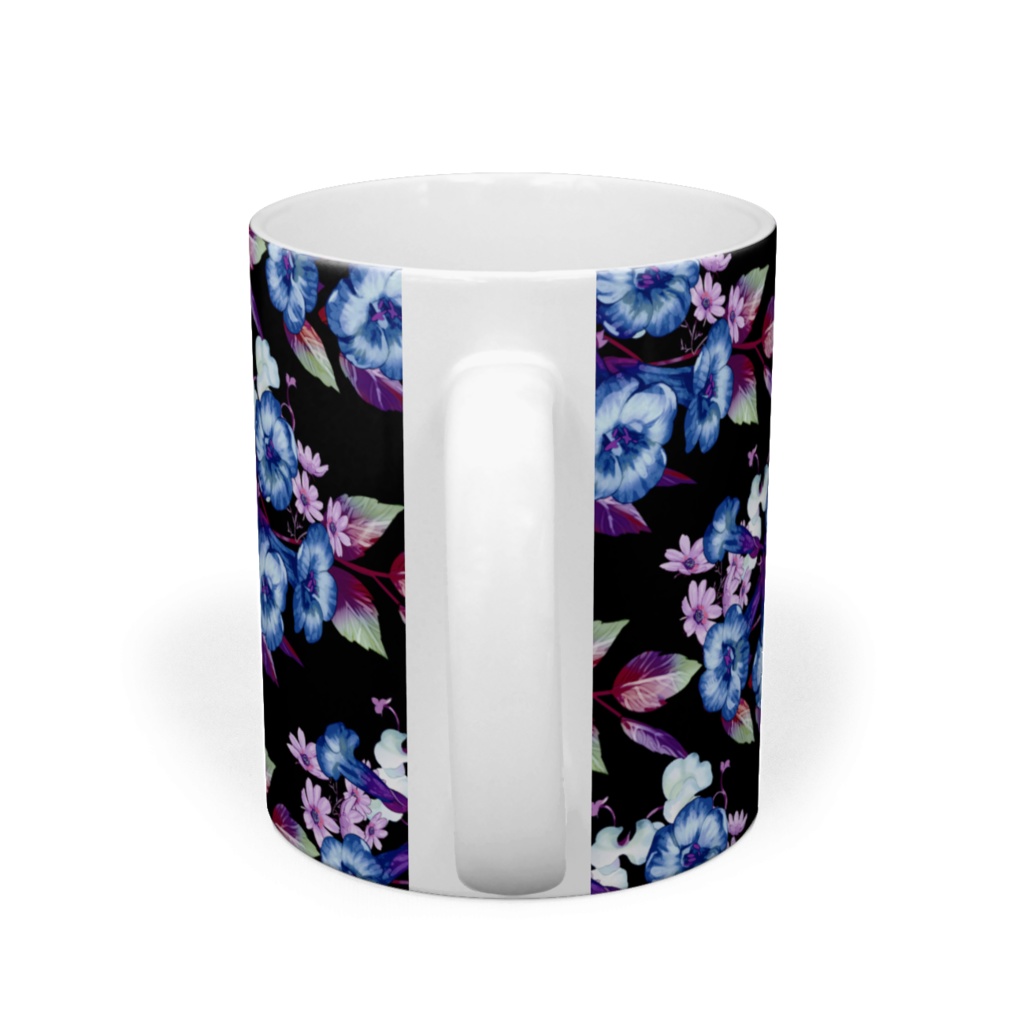マグカップ「ノウゼンカズラ」黒青