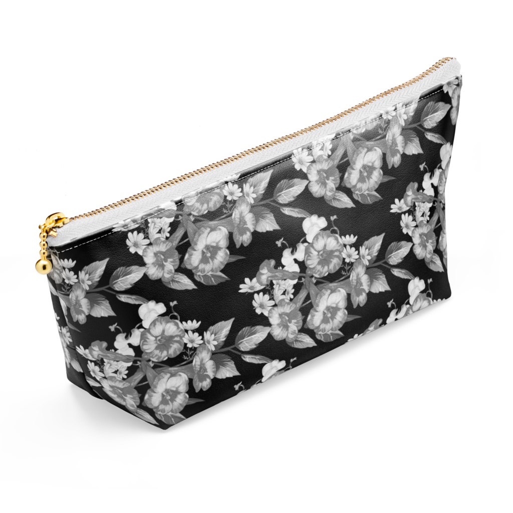 ポーチ「ノウゼンカズラ」黒白