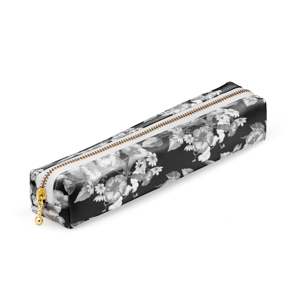 ペンケース「ノウゼンカズラ」黒白