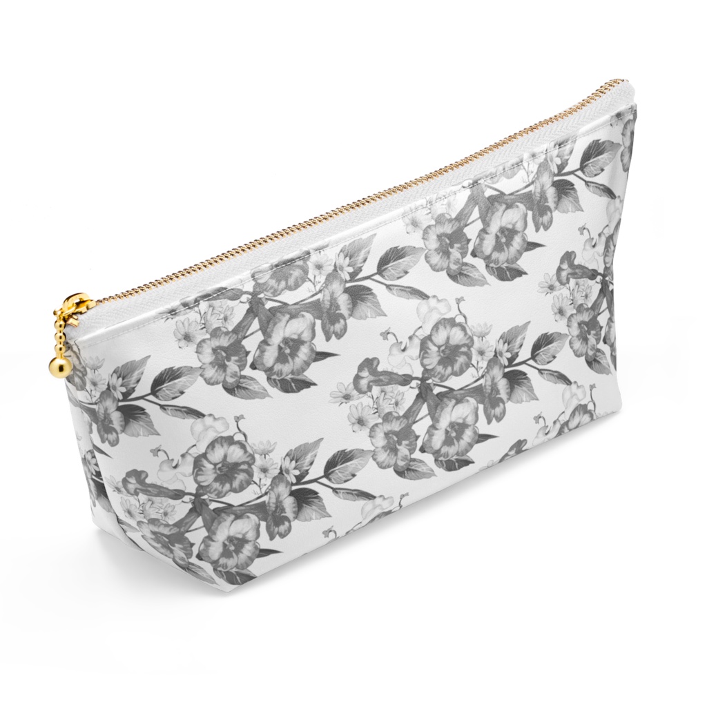 ポーチ「ノウゼンカズラ」白黒