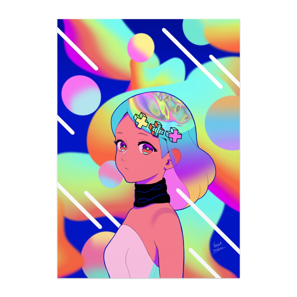 アートパネル「ひとめぼれ」(ネオンシリーズ)(マット紙)