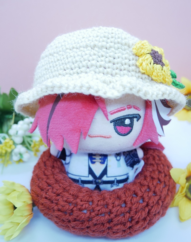 ちびぬいの小さめひまわりつき麦わら帽子