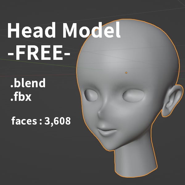 【無料】顔素体モデル【素体単品】- free face model -