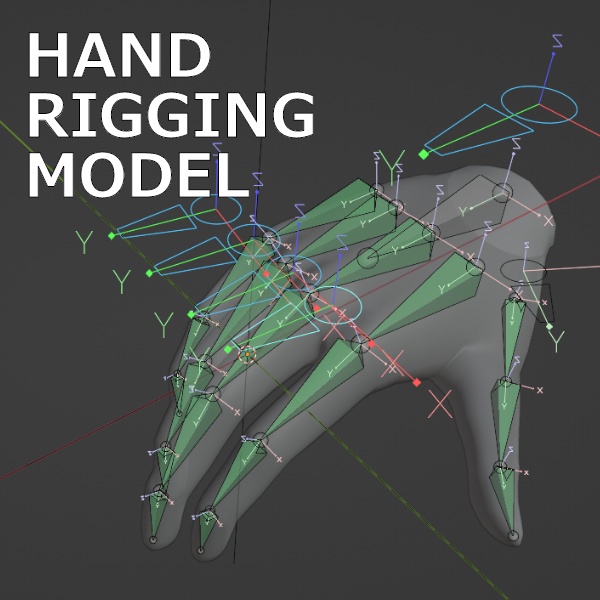 【無料】ハンドリギングモデル【素体単品】- free hand rigging model -