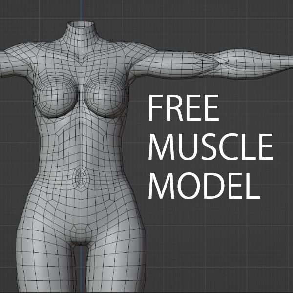 【無料】筋肉質な女性素体 - Free model -