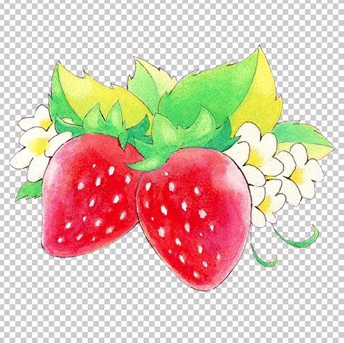 いちごのアナログイラスト