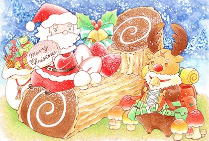 クリスマスのアナログイラスト【12月末まで】