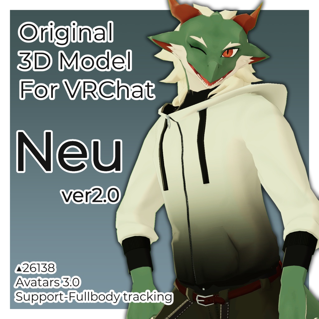 VRChat想定3Dモデル "ノイ(Neu) 2.0"