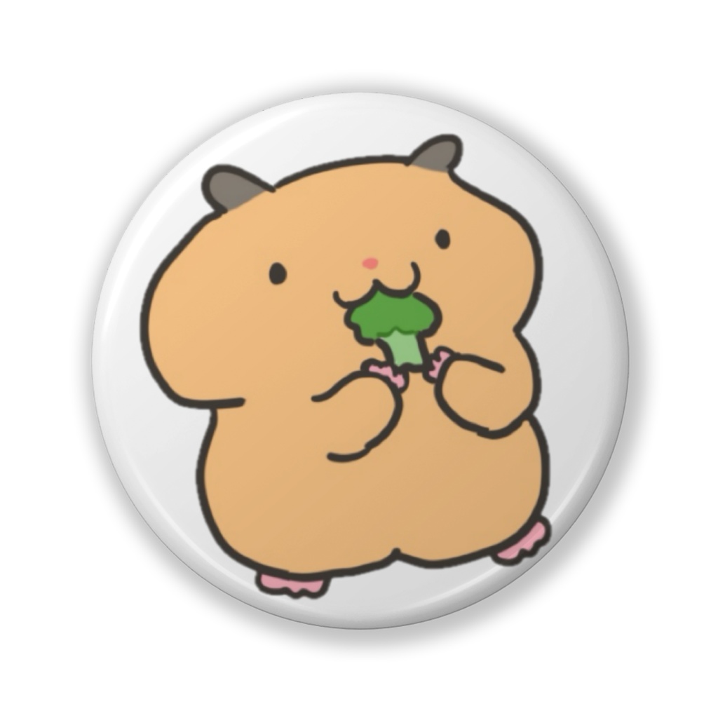 ぽぽちゃん缶バッジ(もぐもぐ)