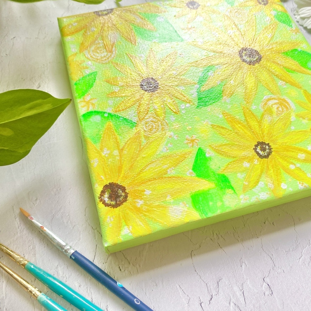 “Little Sunflowers” (15×15cm)(5.9×5.9inch)