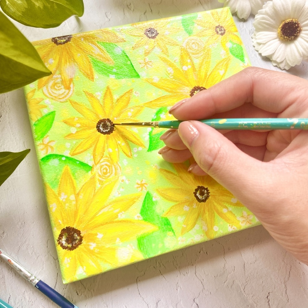 “Little Sunflowers” (15×15cm)(5.9×5.9inch)