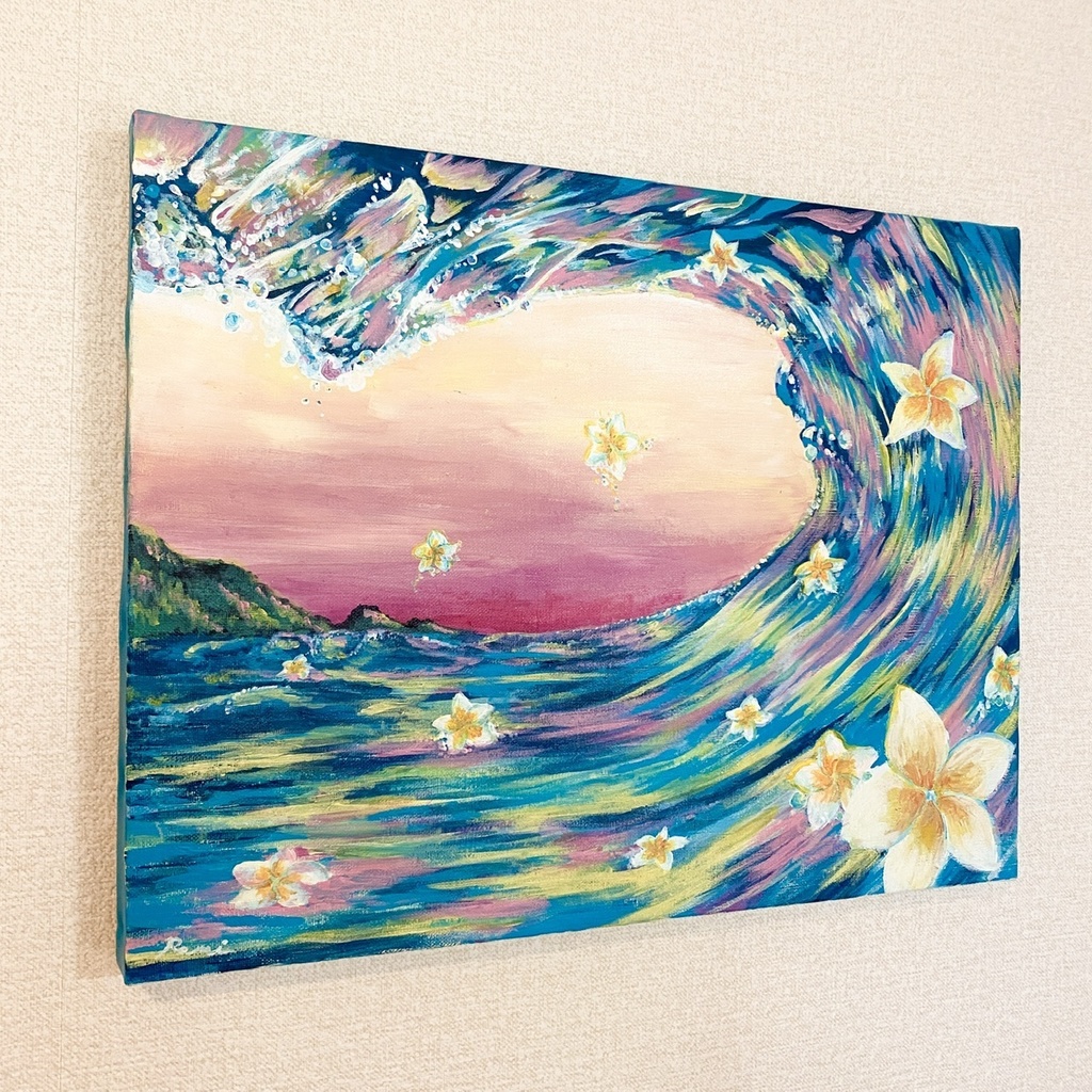 “Surfing Plumeria” F6(32.8×41cm)(12.9×16.1inch)