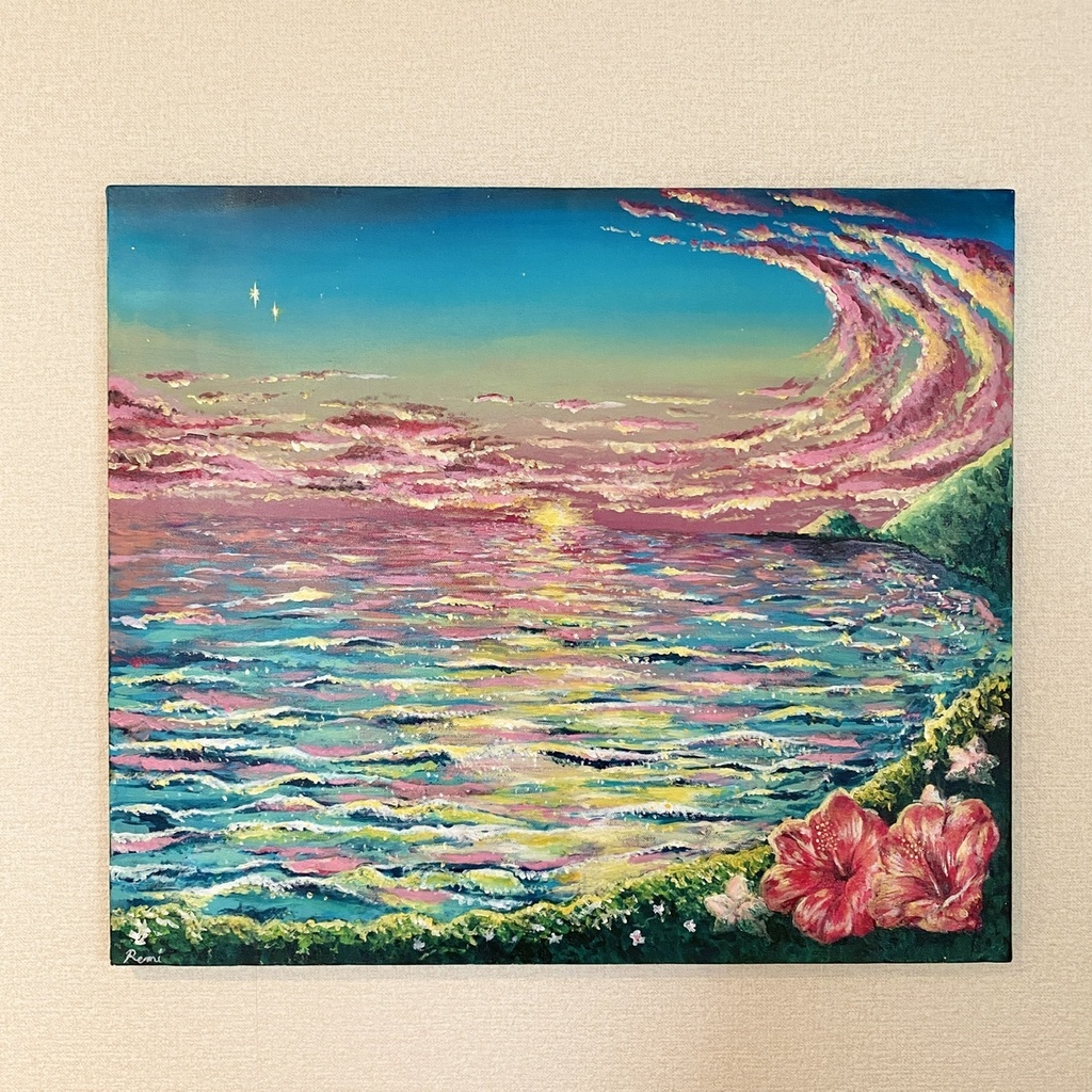 “始まりの朝陽” (Morning sun of beginning)F10(53×45.5cm)(28.8×17.9in)