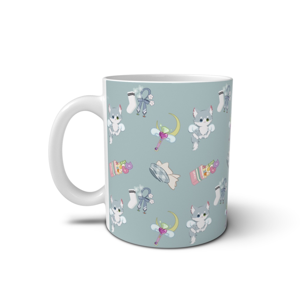 白瀬冥々モチーフマグカップ 水色