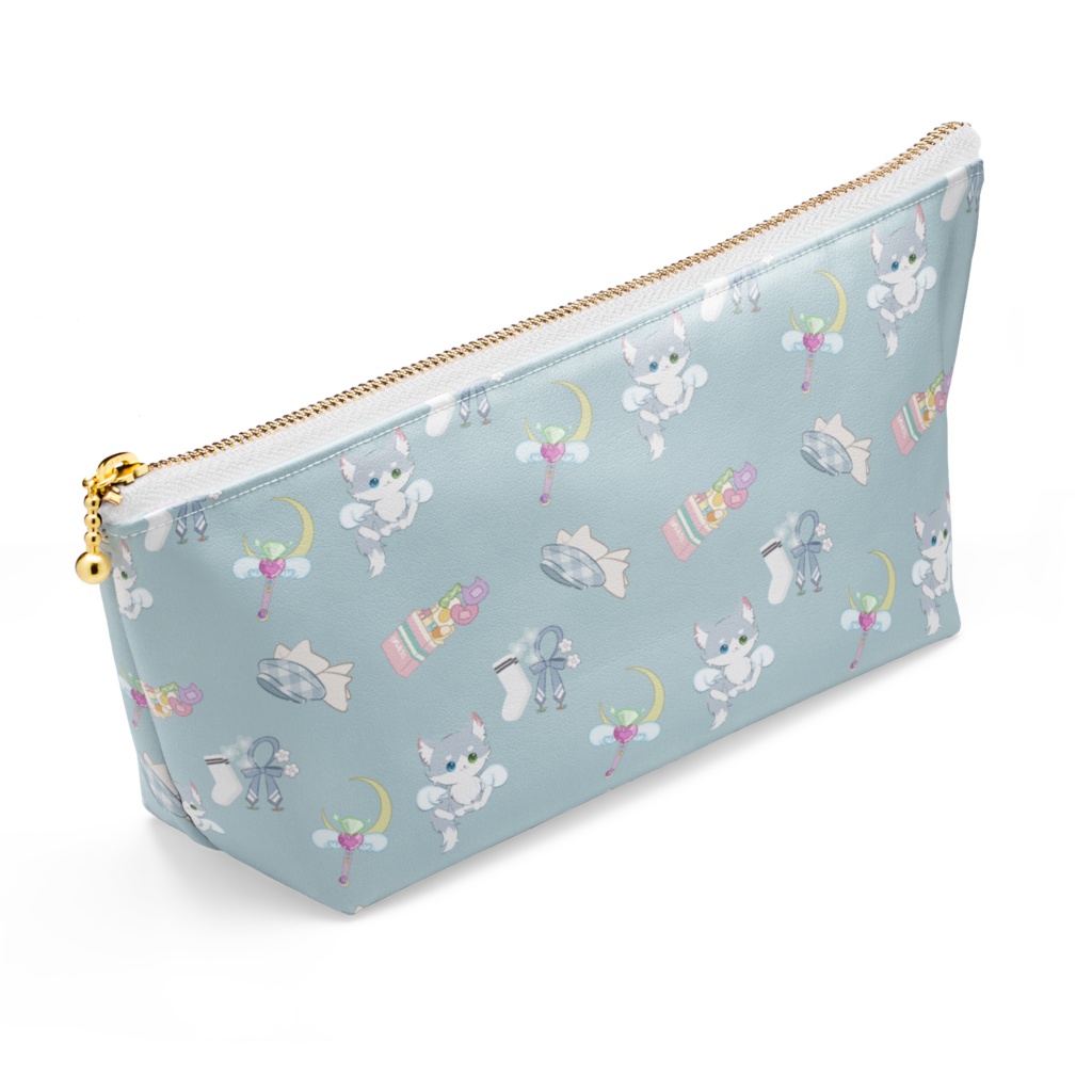 白瀬冥々モチーフ ポーチ(ペンケースにも◎) 水色