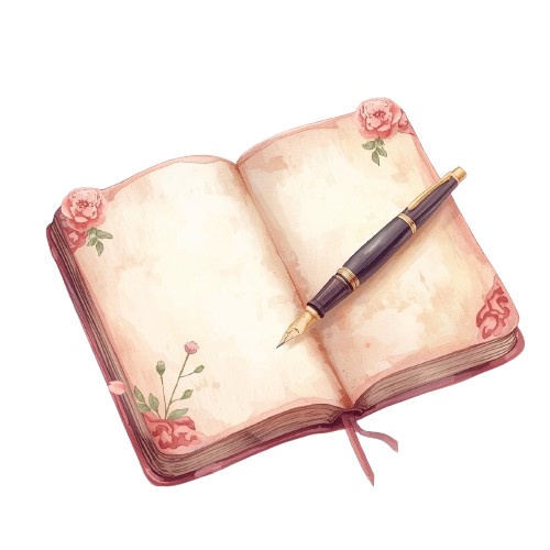 水彩画風 ピンク×アンティーク旅行シリーズ クリップアート素材(全10種)