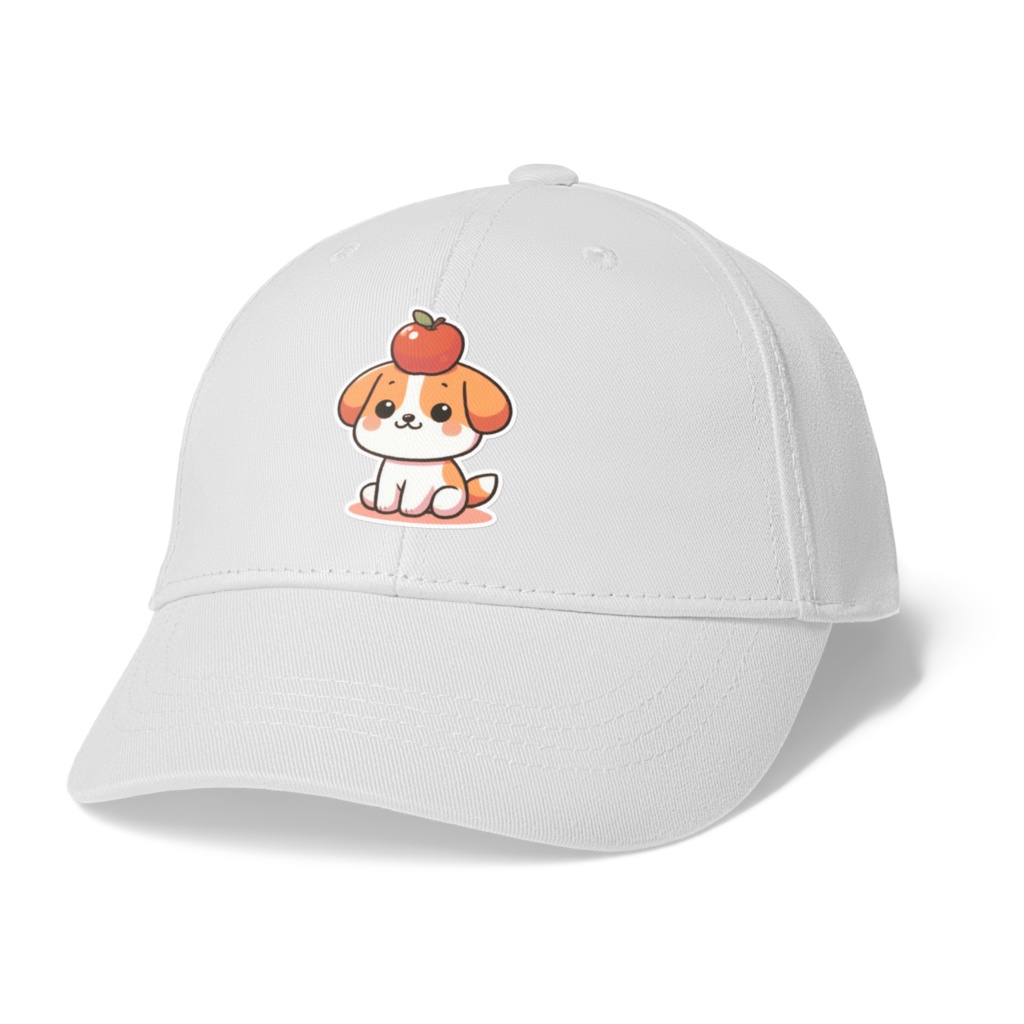 Dog with apple on head(リンゴを頭にのせた犬)