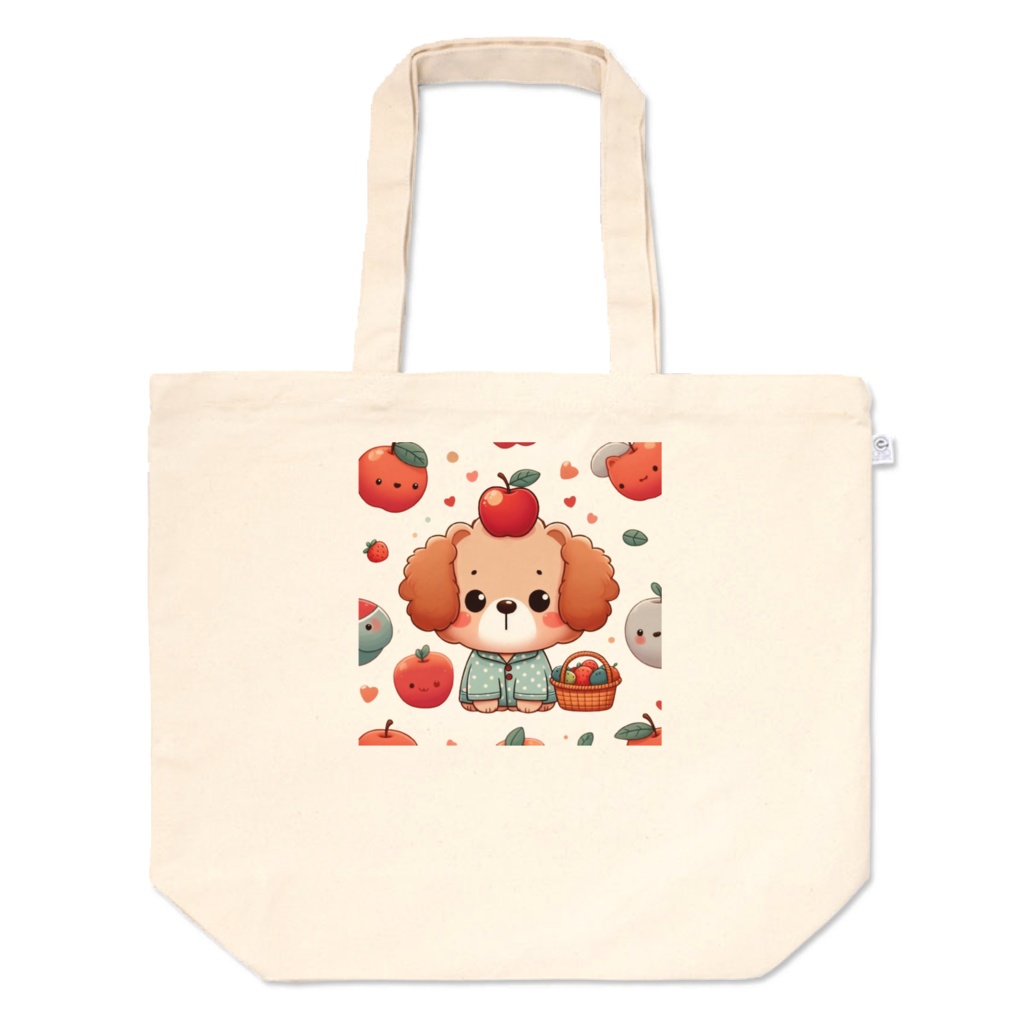 Dog with apple on head（リンゴを頭にのせた犬）