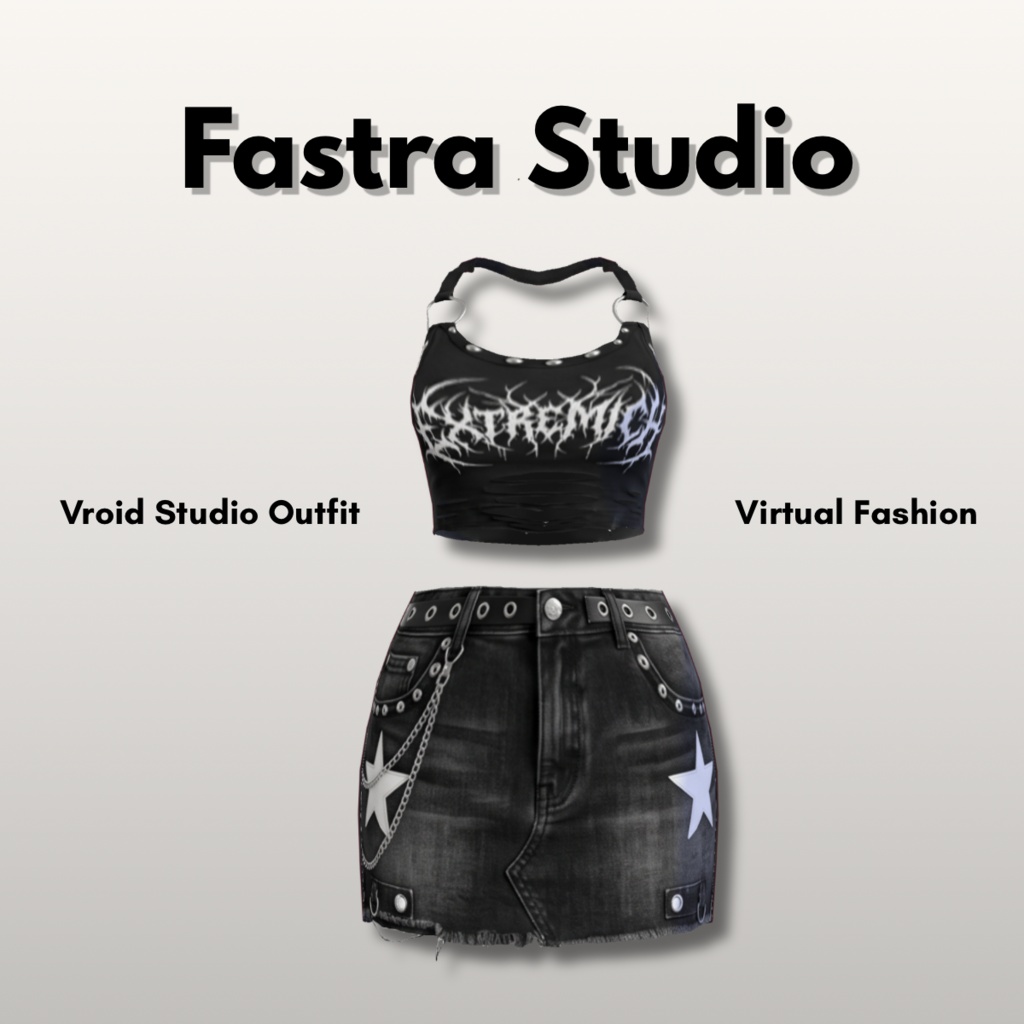 【Grunge Outfit| Gothic Outfit| Edgy Outfit|VRoid Texture|Custom Item】