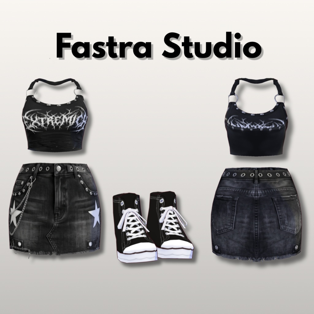 【Grunge Outfit| Gothic Outfit| Edgy Outfit|VRoid Texture|Custom Item】