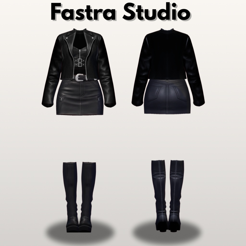 Midnight Biker Leather Set Customitem| VRoid Studio Outfit| Vroid Texture