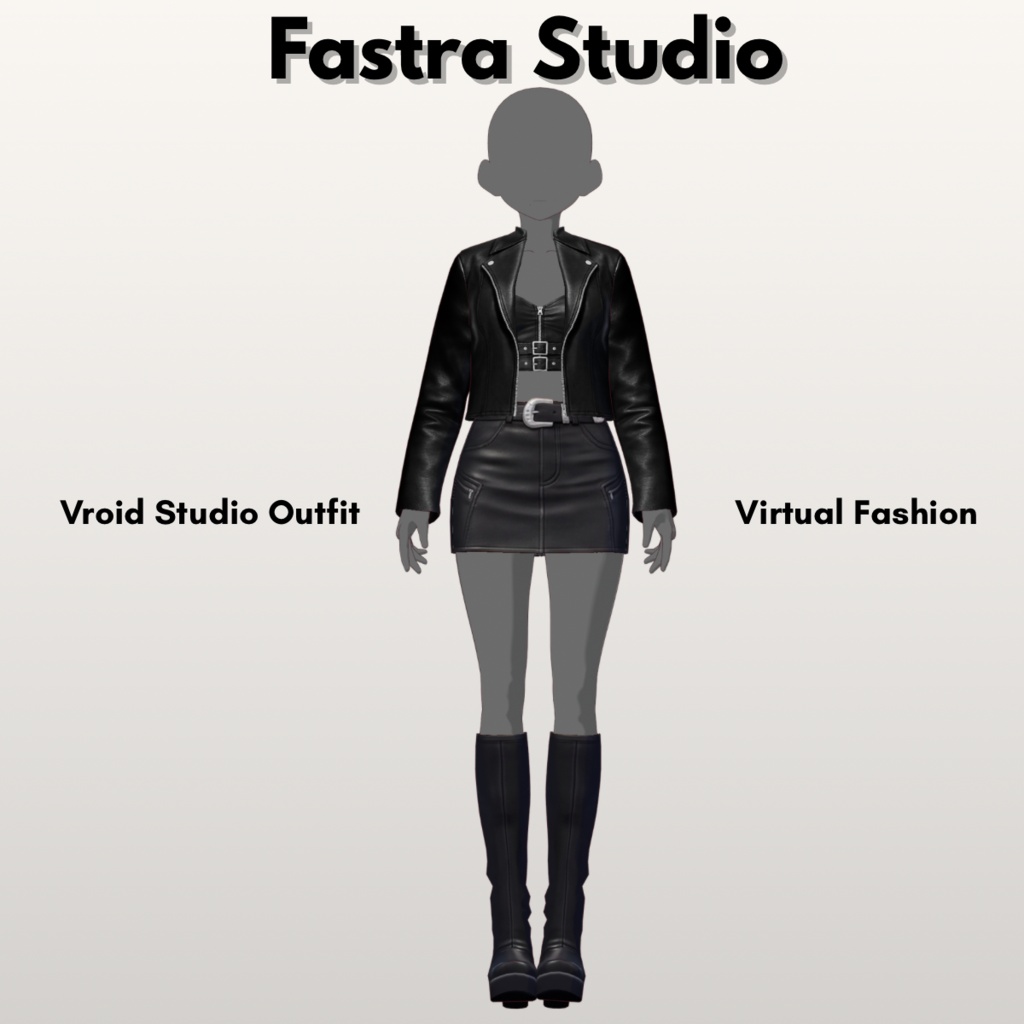 Midnight Biker Leather Set Customitem| VRoid Studio Outfit| Vroid Texture