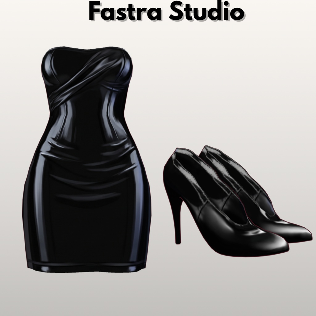 【Leather Dress Set •VRoid Studio •Customitem VRoid•Texture Leather 】