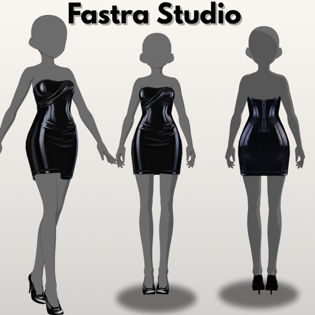 【Leather Dress Set •VRoid Studio •Customitem VRoid•Texture Leather 】