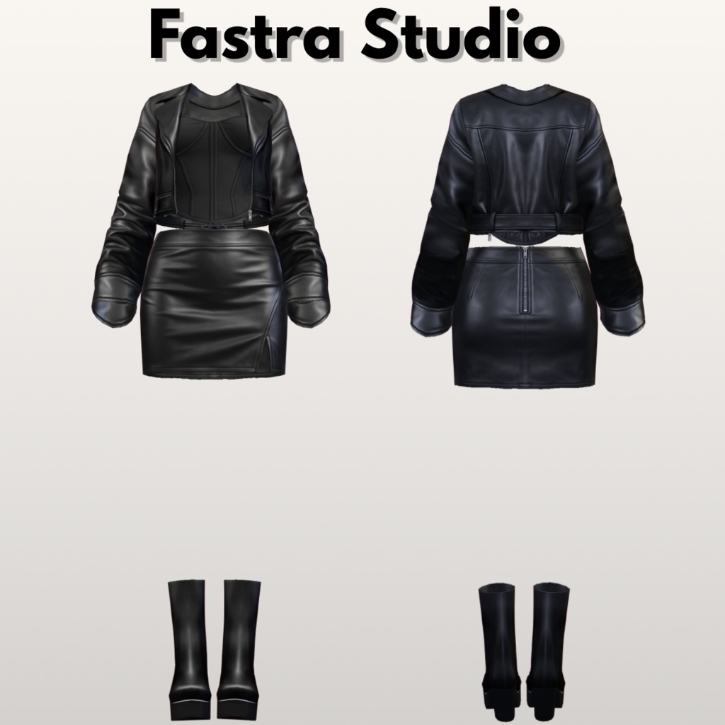 Gothic Outfit VRoid Edgy Outfit Dress Leather Biker Set Streetware Outfit VRoid Studio VRoid Clothes VRoid Cosplay VTuber Asset VRM