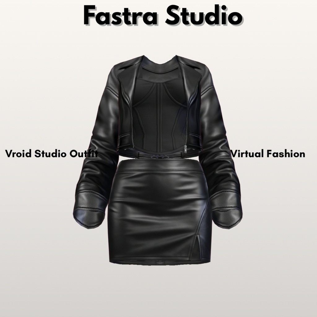 Gothic Outfit VRoid Edgy Outfit Dress Leather Biker Set Streetware Outfit VRoid Studio VRoid Clothes VRoid Cosplay VTuber Asset VRM 