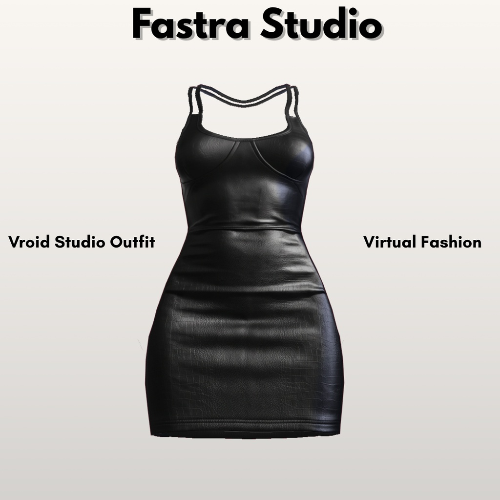 Gothic Dress VRoid Studio Black Dress VRoid Clothes Customitem Leather Outfir VRoid Texture Dresses VTuber Asset VRoid Costume VRM VTuber Fashion Customize Casual Outfit Daily Outfit VRoid