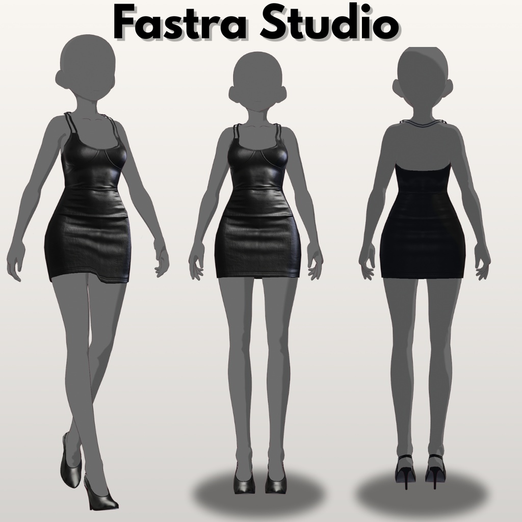 Gothic Dress VRoid Studio Black Dress VRoid Clothes Customitem Leather Outfir VRoid Texture Dresses VTuber Asset VRoid Costume VRM VTuber Fashion Customize Casual Outfit Daily Outfit VRoid