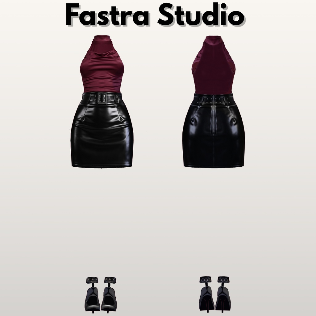 Burgundy Leather Top VRoid Clothes Corset Gothic VRoid Outfit Leather VRoid Customitem VRoid Studio VRoid Texture Gothic Outfitset Edgy Texture Outfit VRM VTuber Gothic Casual VRoid Outfitset
