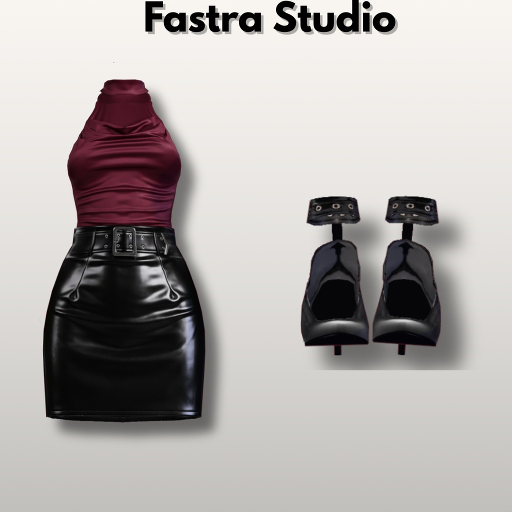 Burgundy Leather Top VRoid Clothes Corset Gothic VRoid Outfit Leather VRoid Customitem VRoid Studio VRoid Texture Gothic Outfitset Edgy Texture Outfit VRM VTuber Gothic Casual VRoid Outfitset