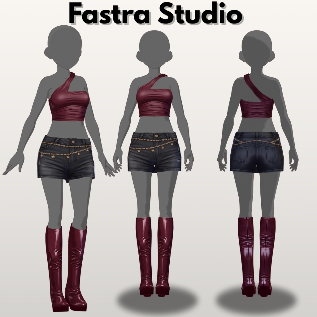 VRoid Studio Gothic Outfit VRoid Clothes Fantasy Gothic Punk Outfit Customitem VRoid Clothes VRoid Costume VRM VTuber Fashion VRoid Texture VTuber Outfit Custom VTuber Asset VRM Custom VRoid