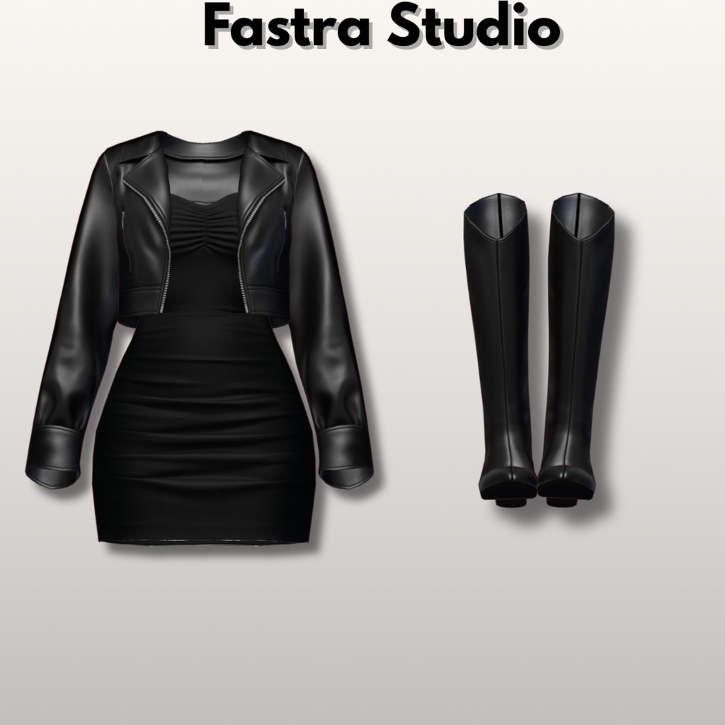 Leather Cropped Outfit VRoid Studio Customitem VRoid Clothes VTuber Asset VRoid Texture VRoid Streetware VRoid Gothic Digital File
