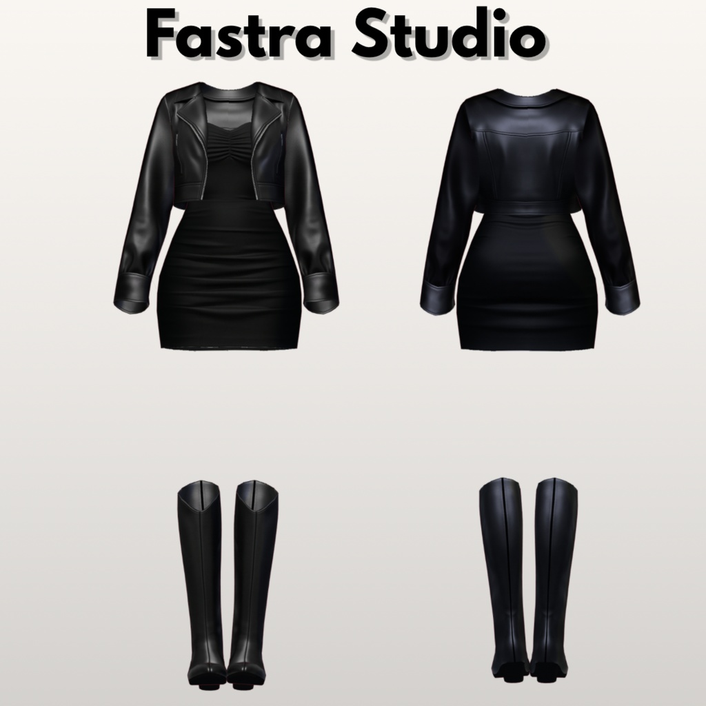 Leather Cropped Outfit VRoid Studio Customitem VRoid Clothes VTuber Asset VRoid Texture VRoid Streetware VRoid Gothic Digital File