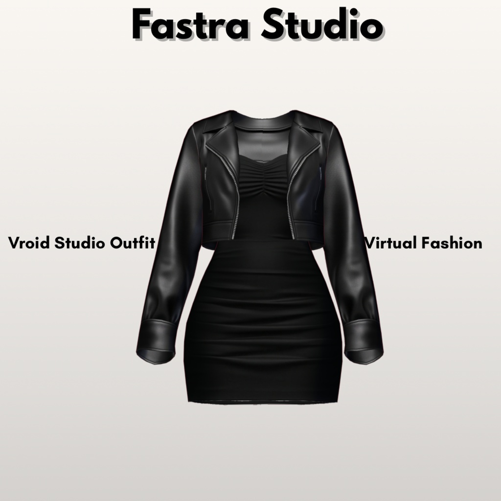 Leather Cropped Outfit VRoid Studio Customitem VRoid Clothes VTuber Asset VRoid Texture VRoid Streetware VRoid Gothic Digital File
