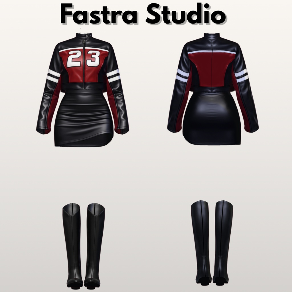 Redline Biker Leather Set Customitem | VRoid Clothes| VRoid Studio Outfit | Vroid Texture