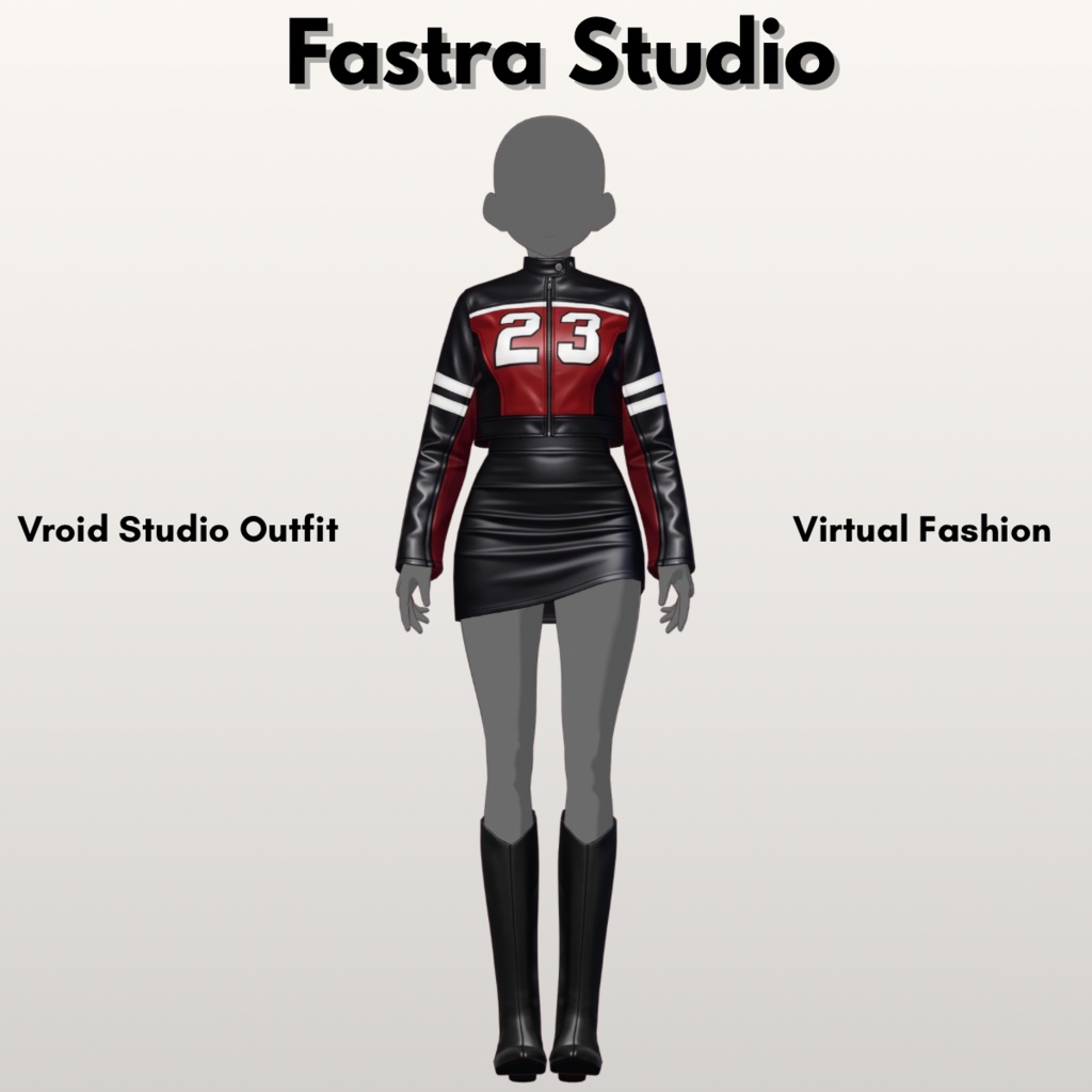 Redline Biker Leather Set Customitem | VRoid Clothes| VRoid Studio Outfit | Vroid Texture