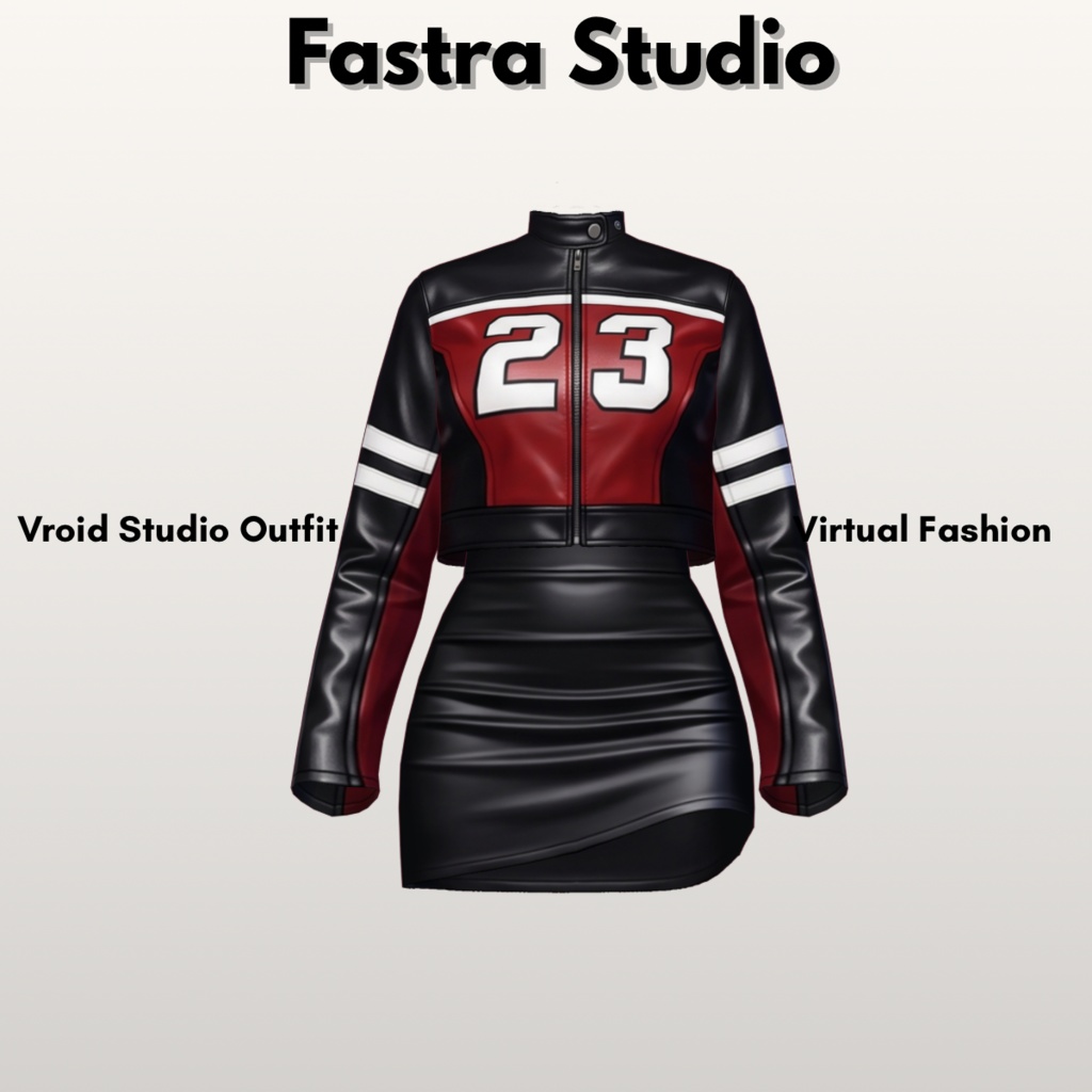 Redline Biker Leather Set Customitem | VRoid Clothes| VRoid Studio Outfit | Vroid Texture