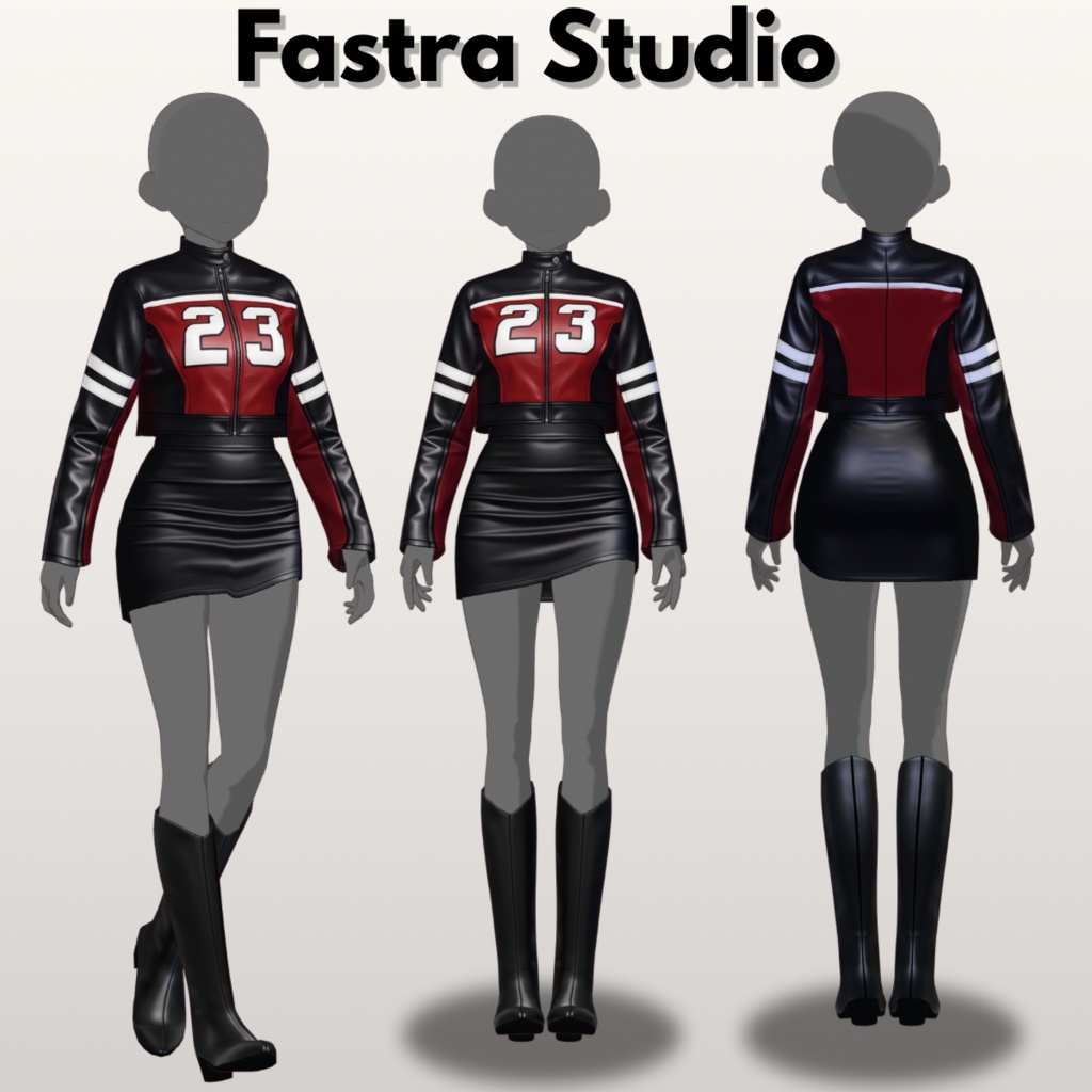 Redline Biker Leather Set Customitem | VRoid Clothes| VRoid Studio Outfit | Vroid Texture
