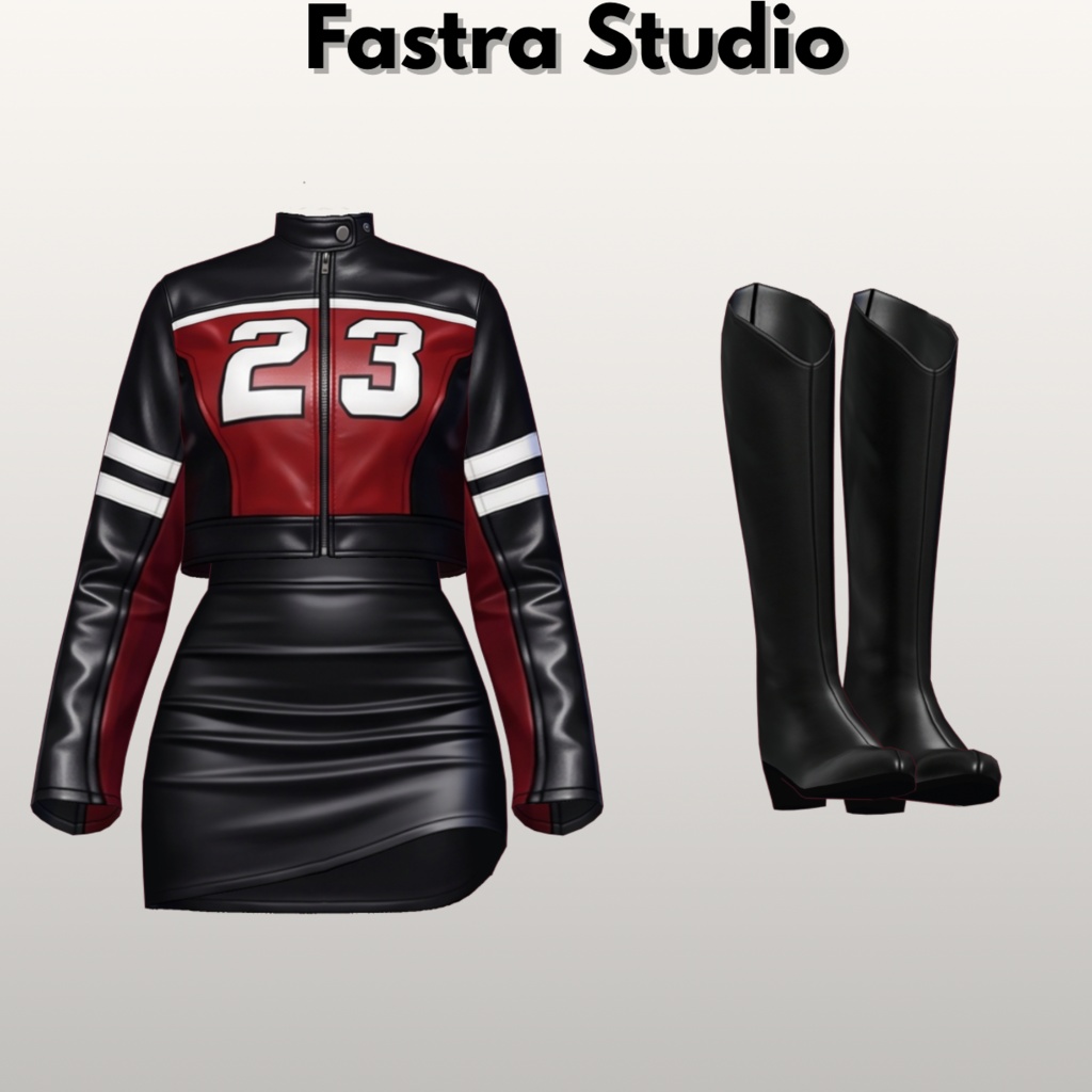 Redline Biker Leather Set Customitem | VRoid Clothes| VRoid Studio Outfit | Vroid Texture
