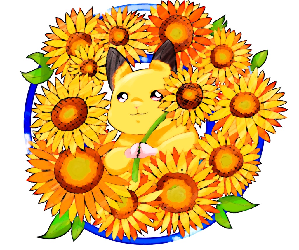 キンクマくんとひまわりのトートバッグ