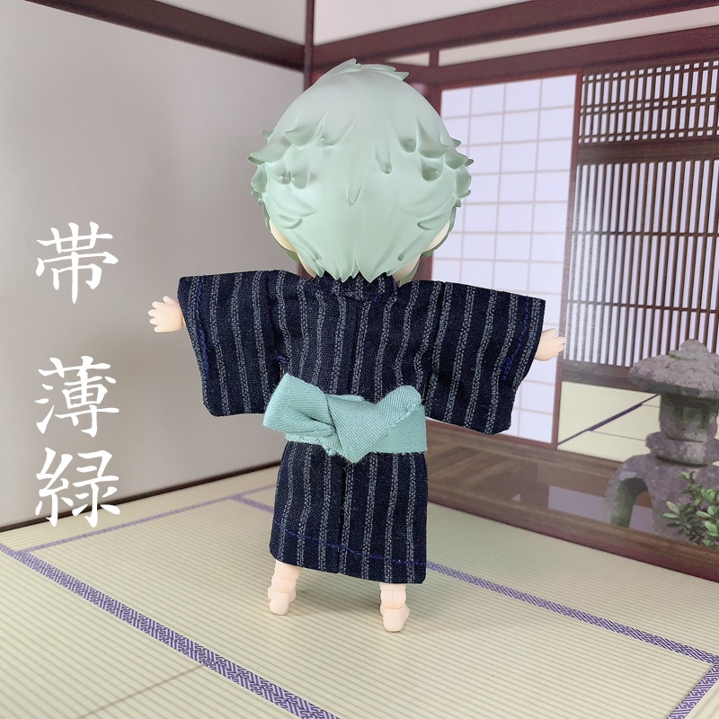 浴衣（習作）／縞文様（濃紺+灰）