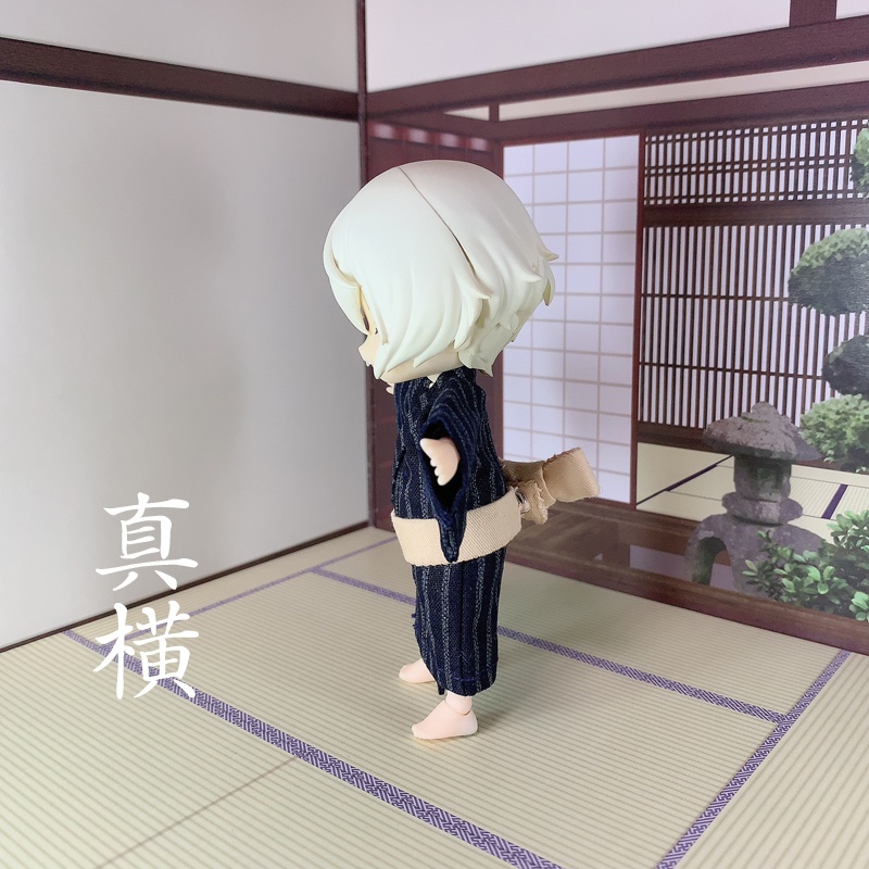 浴衣（習作）／縞文様（濃紺+灰）
