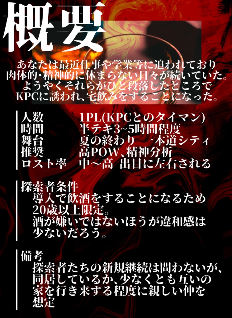 クトゥルフ神話TRPG「飛んで晩夏の光に入る」